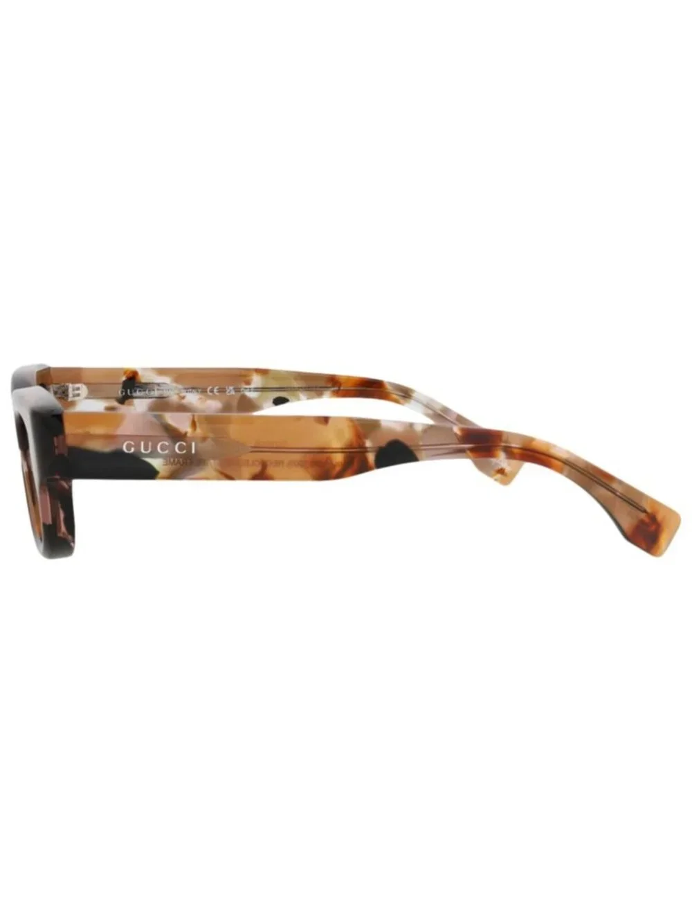 New Gucci Women's Sunglasses Square Rectangle Recycled Acetate Frame Mens Brown